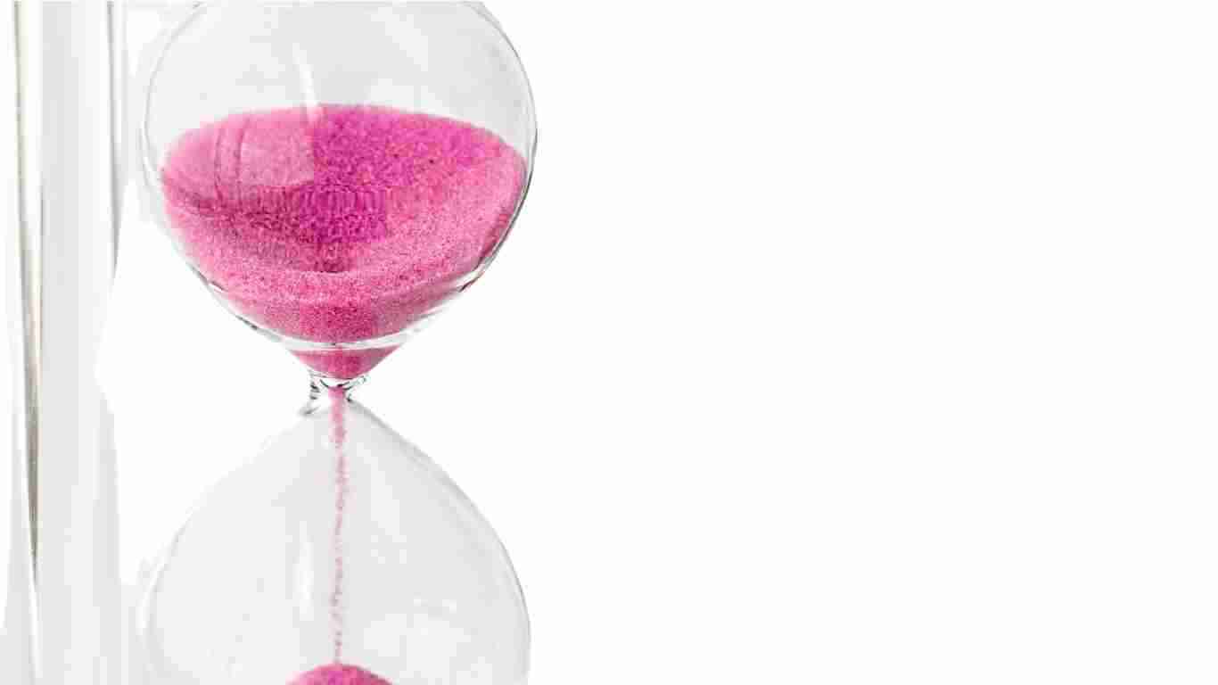 An hourglass representing the importance of patience and time