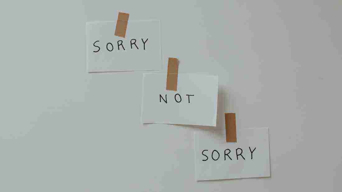 Three notes saying - SORRY NOT SORRY