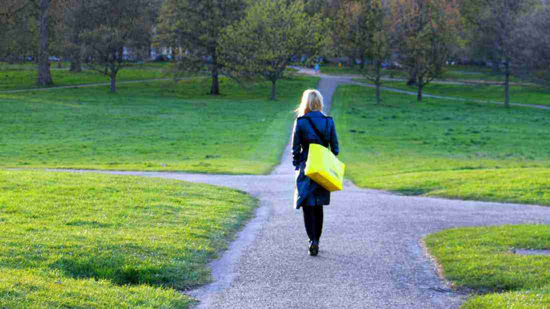 A woman facing a decision