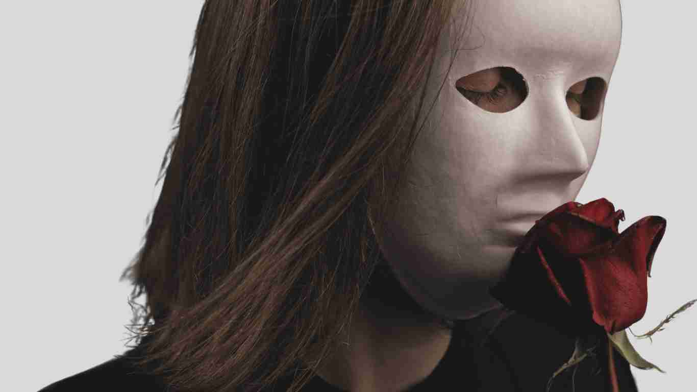 A woman wearing a mask