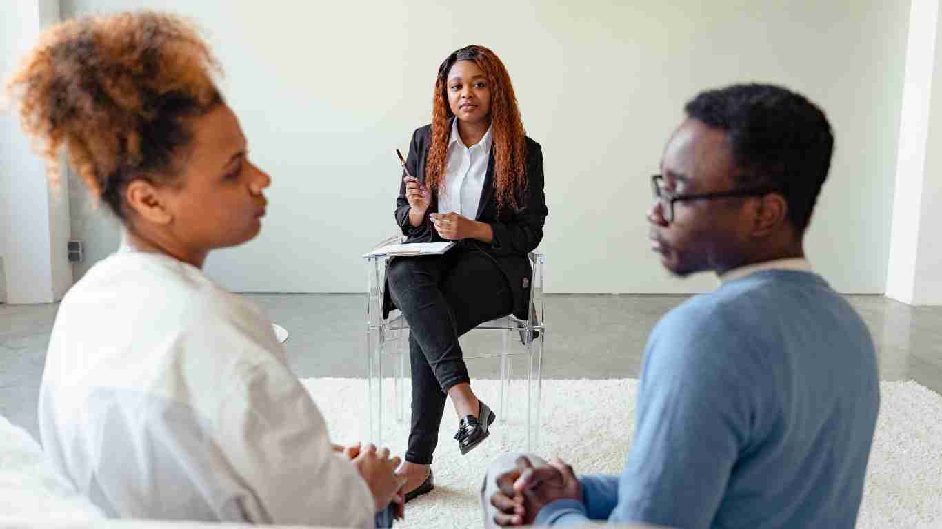 A couples' therapy session