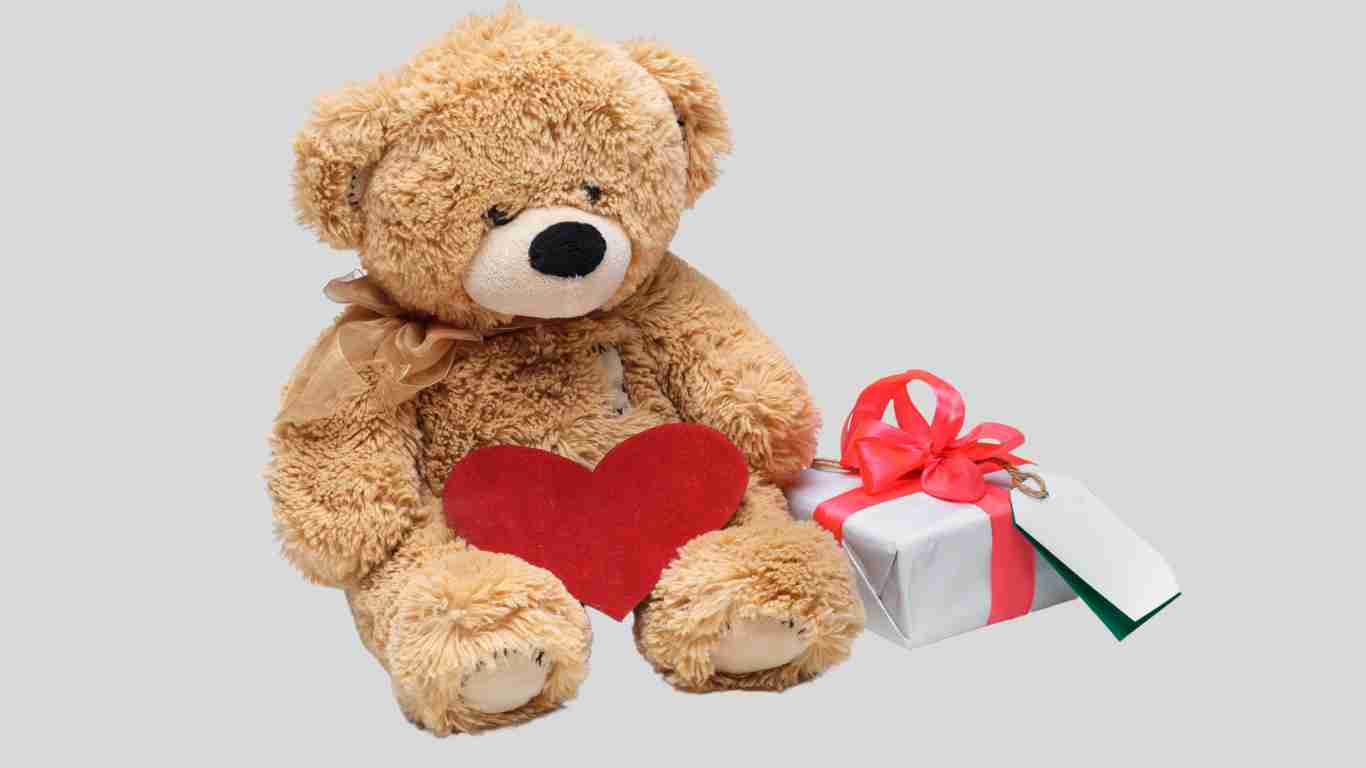A teddy bear holding a heart