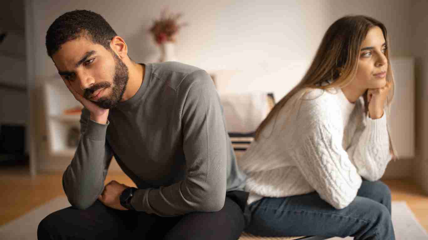 A couple giving each other the silent treatment