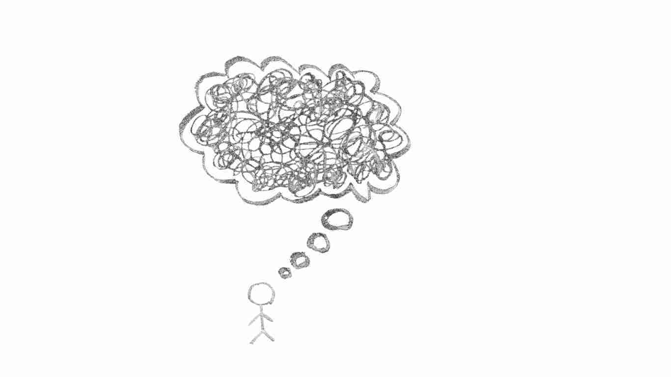 A man dealing with a lot of difficult thoughts
