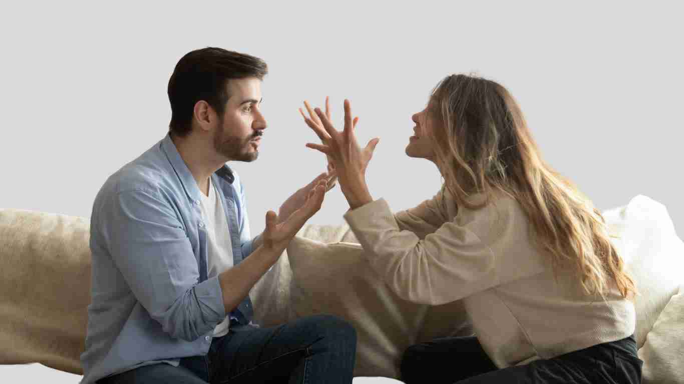 A couple arguing heatedly