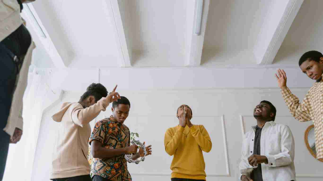 A group of evangelical christians praying