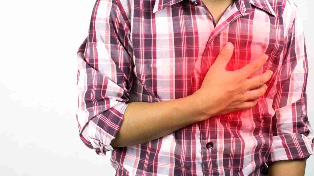A man having a heart attack
