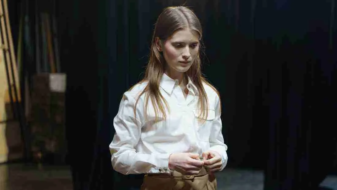 A woman who appears to be very worried