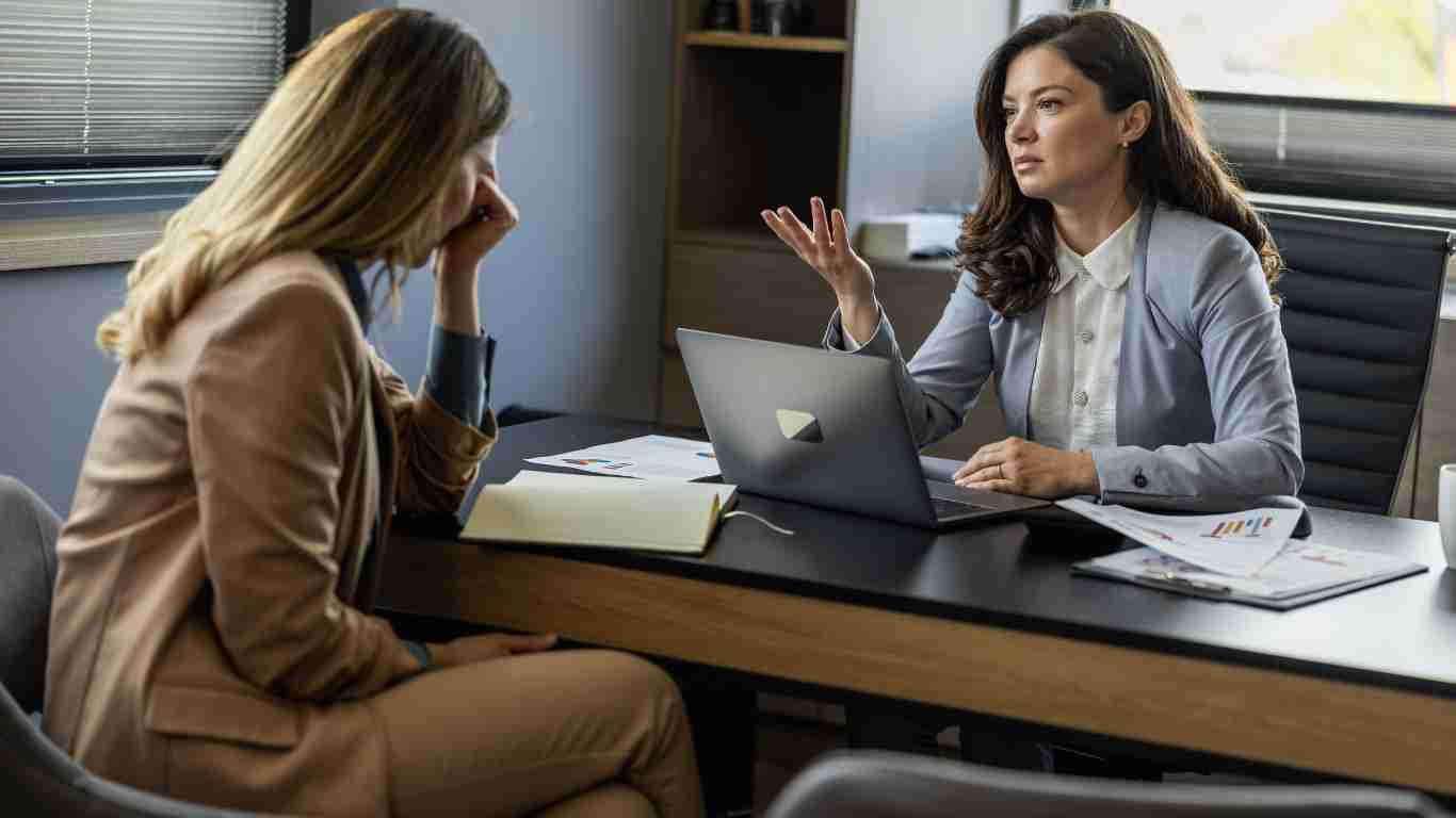 A female boss making accusations