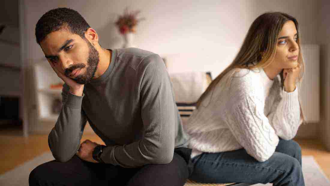 A couple giving each other the silent treatment