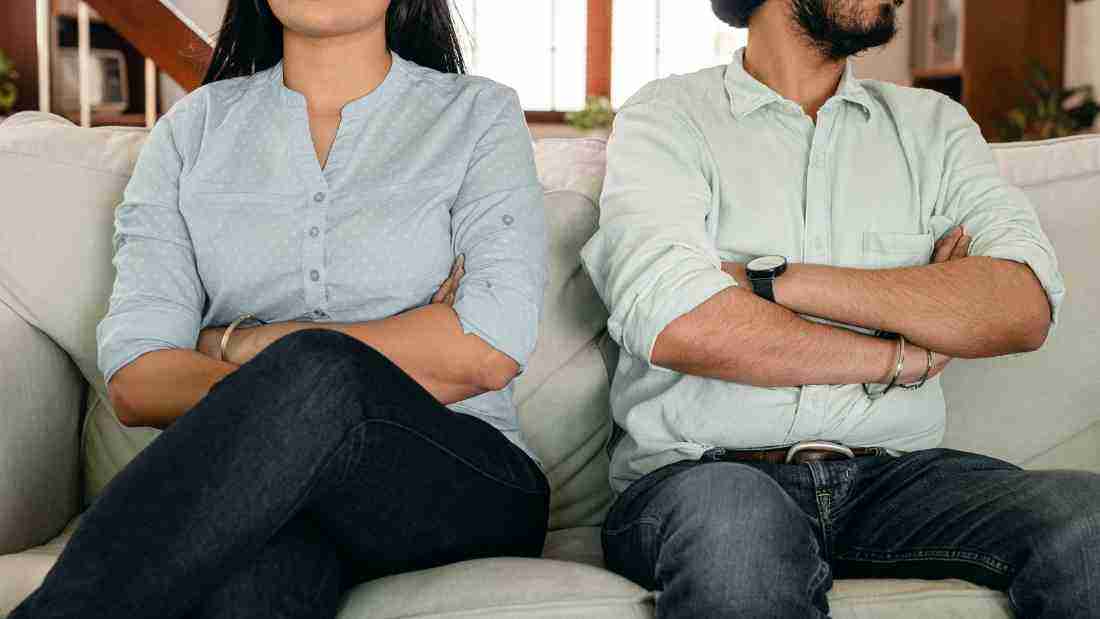 A couple who cannot even bear to look at each other