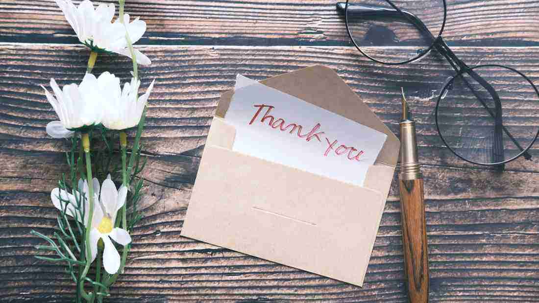 A thank you note