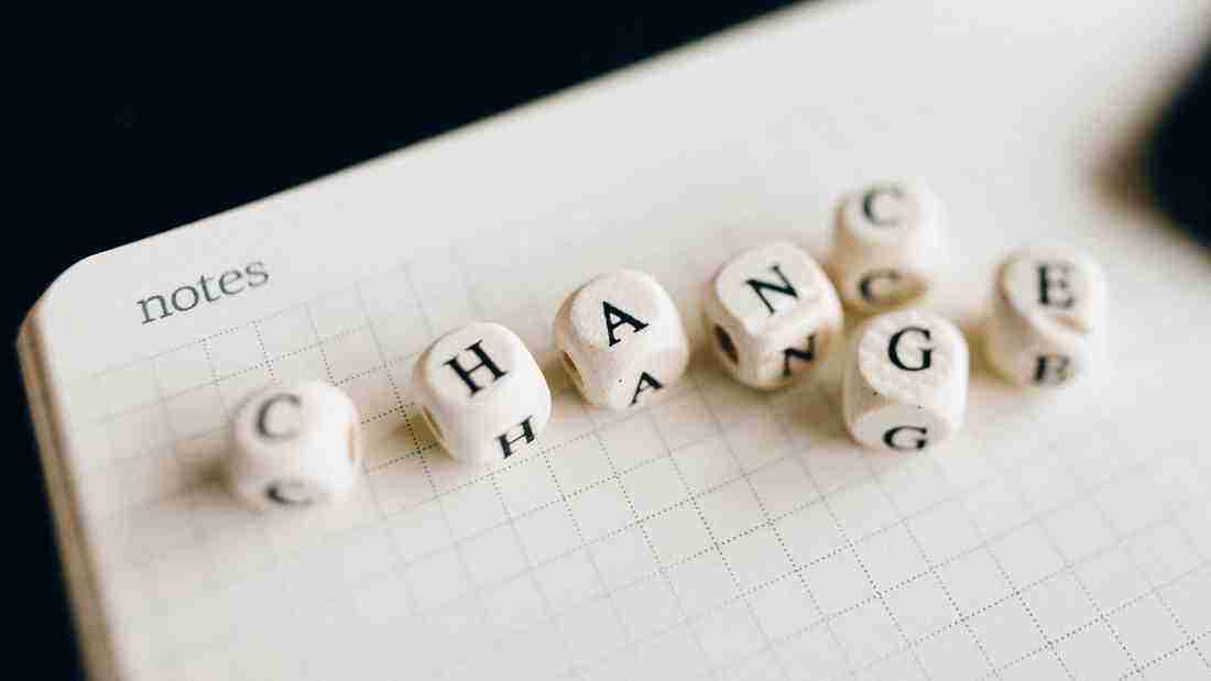 Wooden blocks forming the word CHANGE