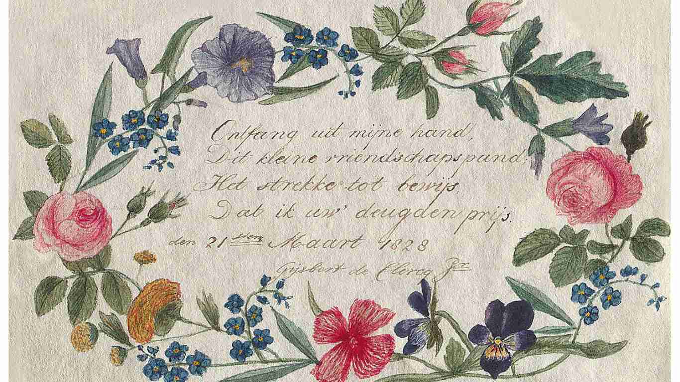 A poem on a pretty card