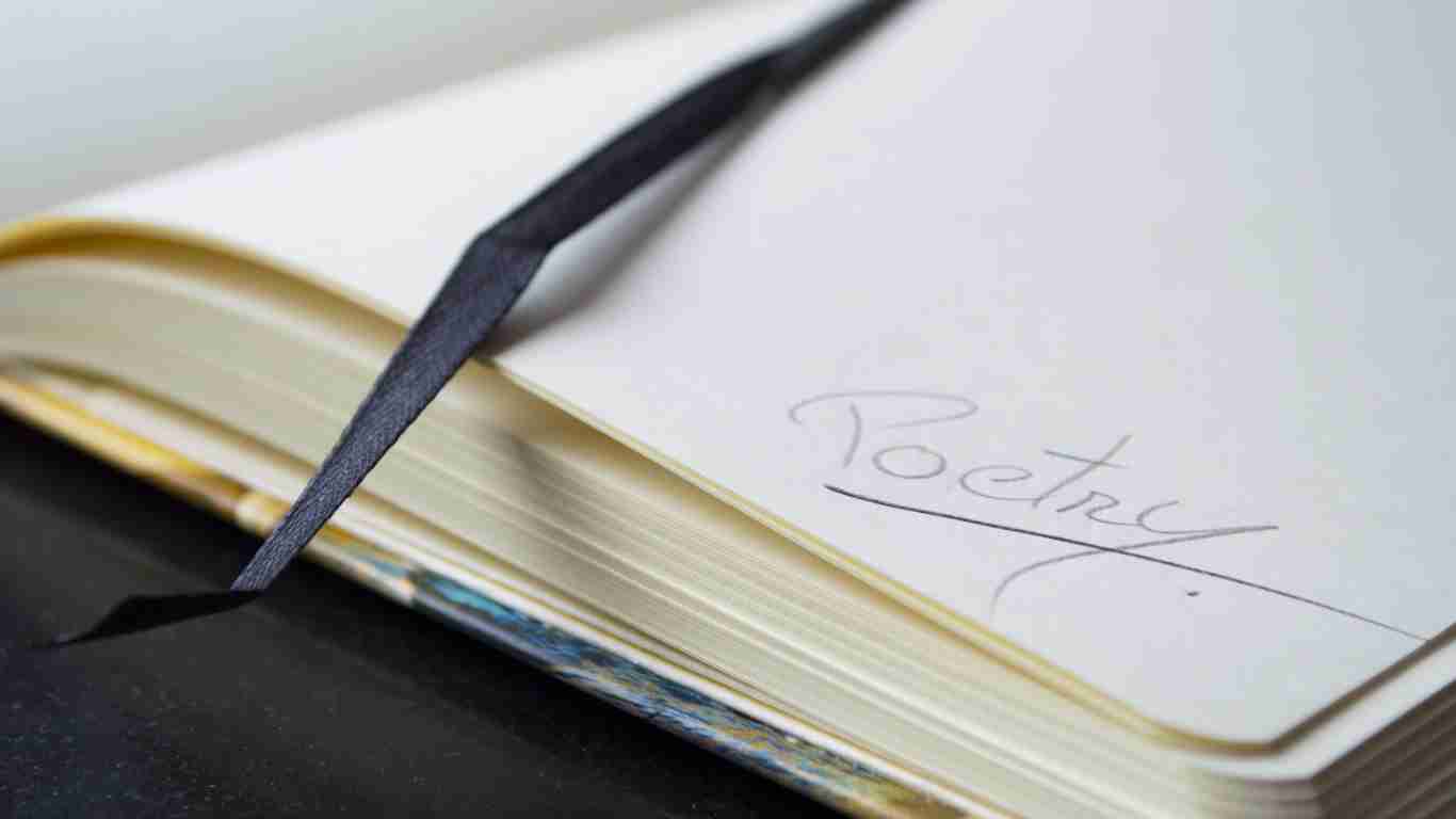 A diary with the word poetry written on it