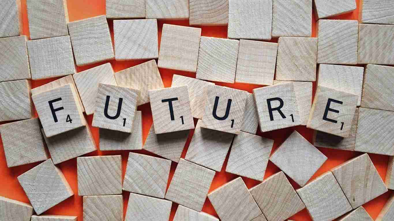 Wooden blocks spelling the word FUTURE
