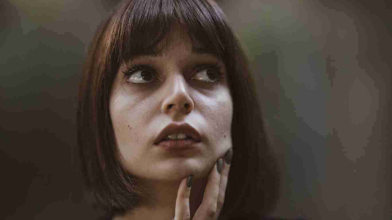 A scared woman